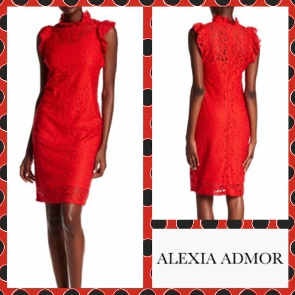 NWT MSRP $189 Alexia Admor Lace Sleeveless Sheath Dress
